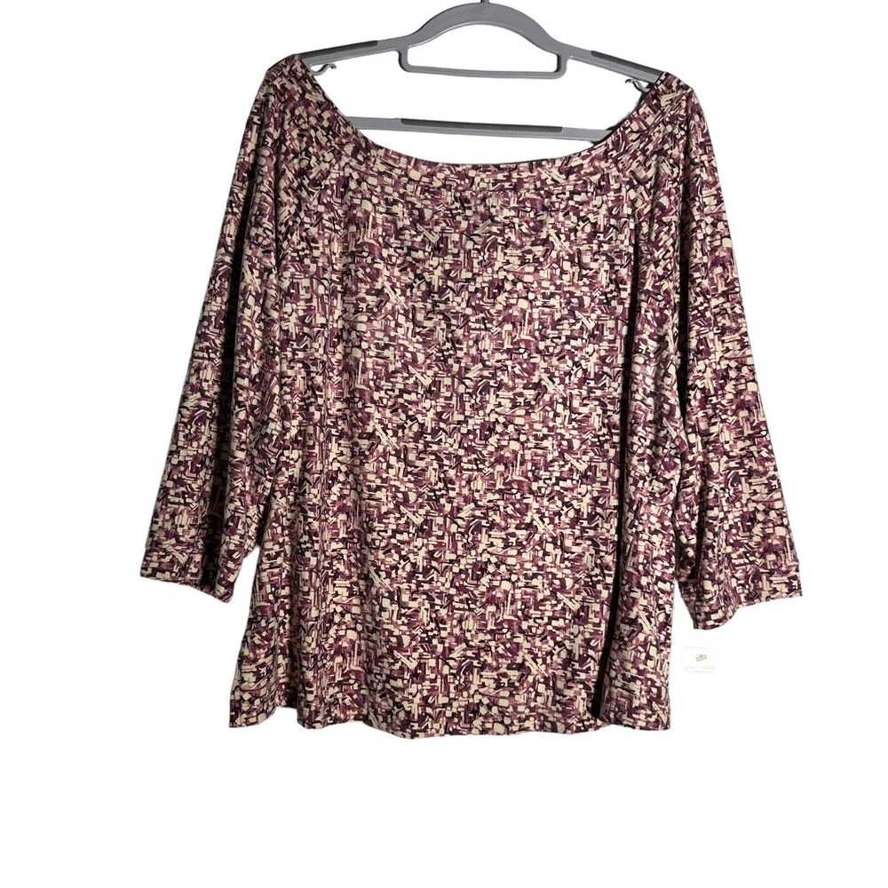 Lucy Pereda Women's Top 3/4 Sleeves Size 16/18W Soft Made in USA